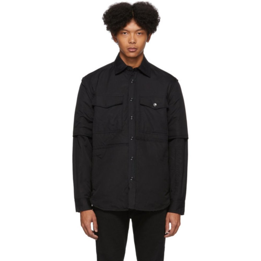 BNWT MENS DIESEL J-CURTIS DEEP SPACE DISTRESSED BLACK JACKET US SIZE MEDIUM (M)